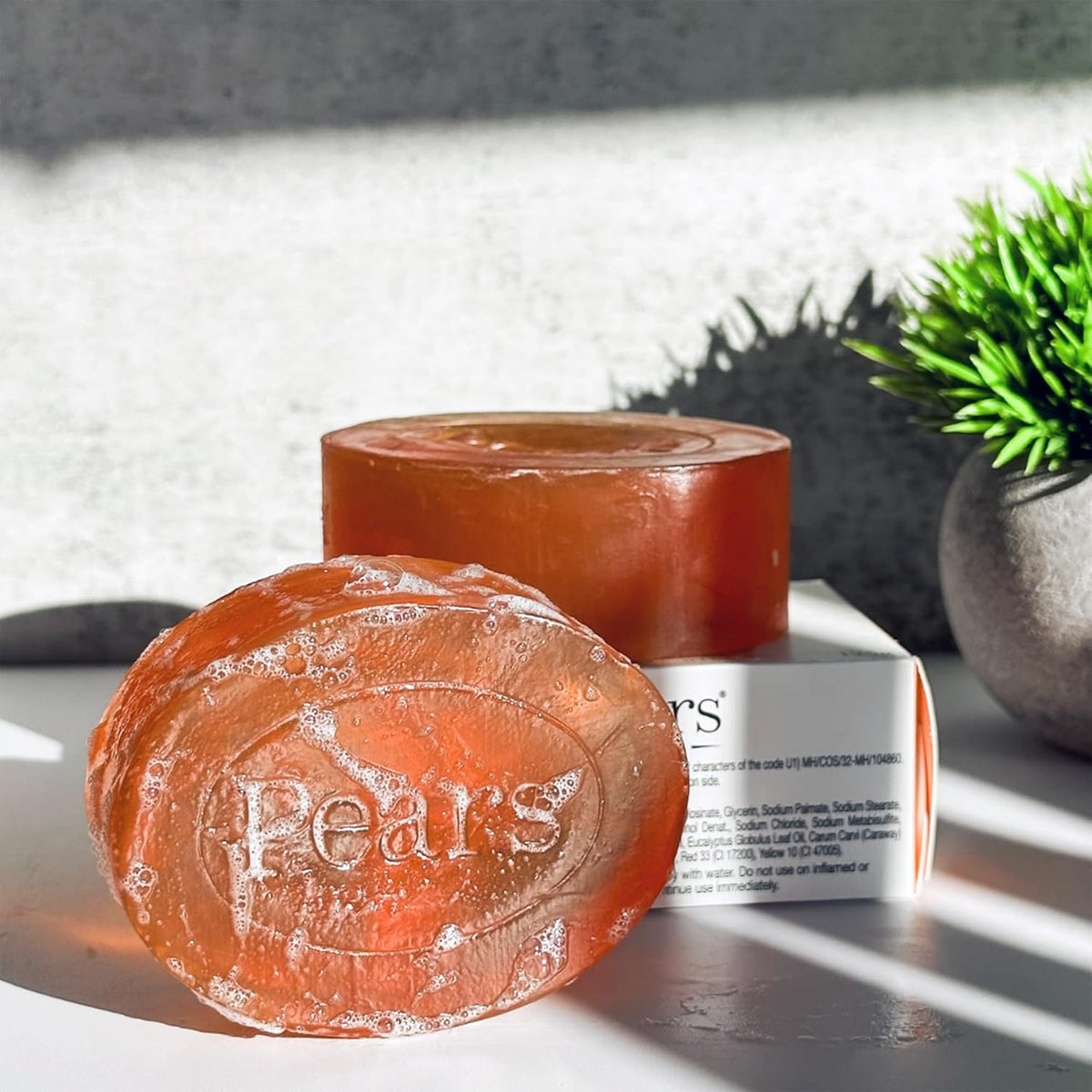 Pears Glycerin Soap, Transparent Amber with Natural Oils, 24-Pack – Pure & Gentle Cleanser for