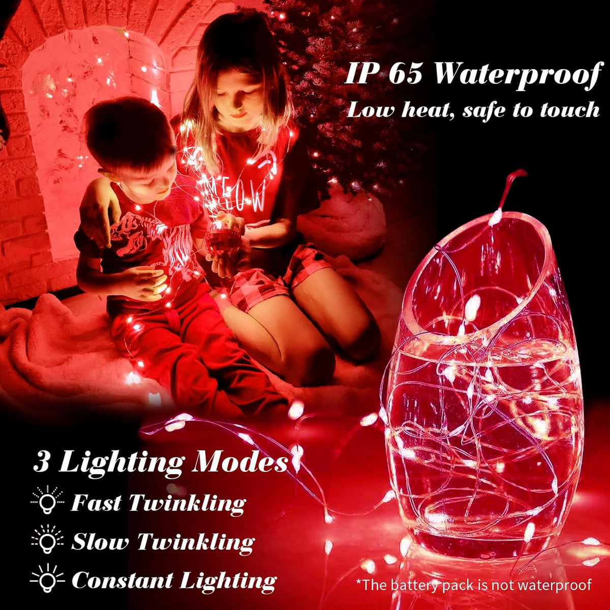ZGWJ 8 Pack Fairy Lights Battery Operated, 7ft 20 Mini LED Fairy String Lights Silver Wire 3 Modes