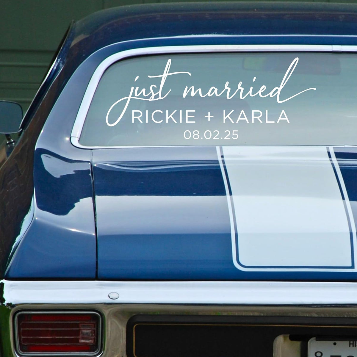 Personalized Just Married Car Decal, Just Married Vinyl Sticker, Wedding Day Car Decor, Choose from