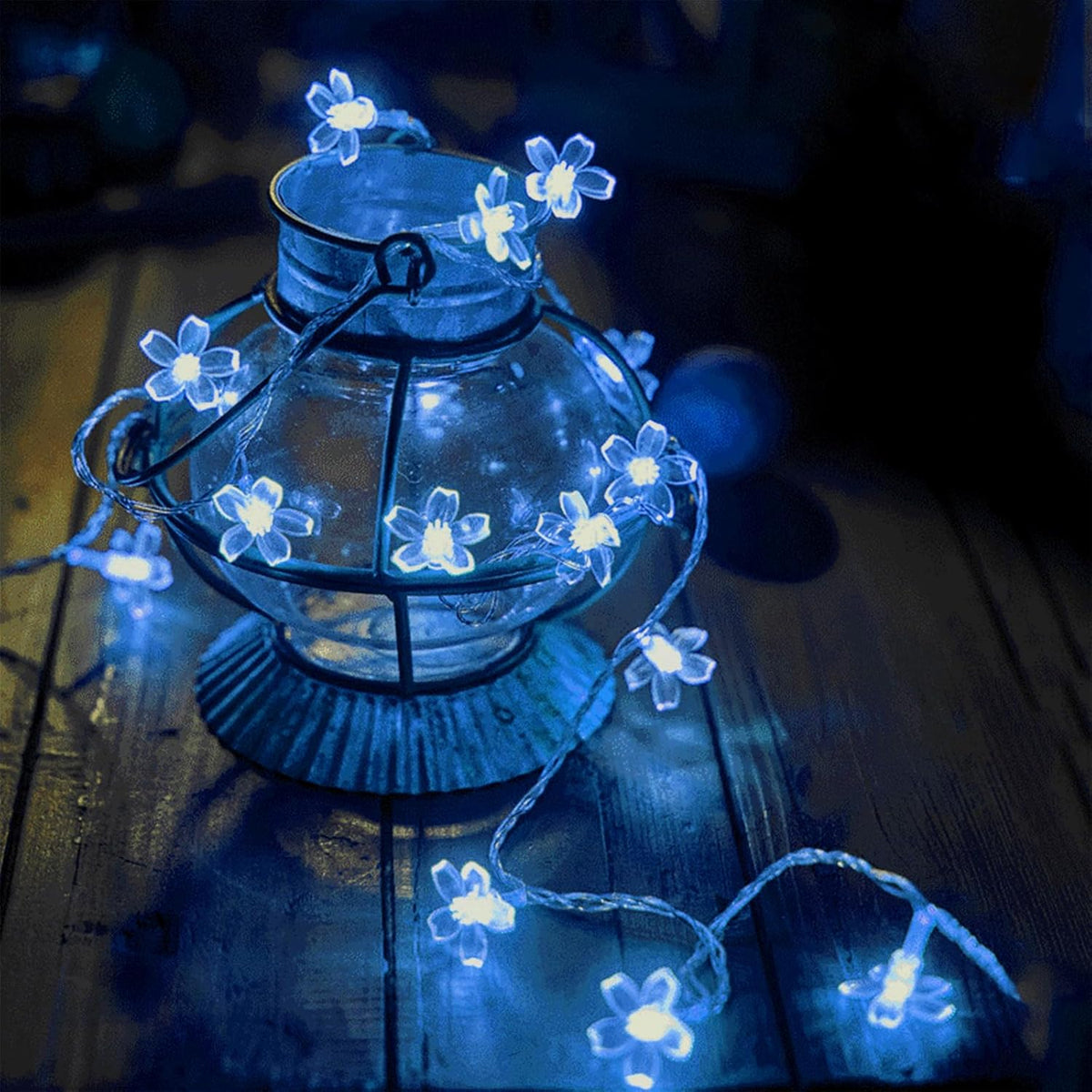 100 LED Light Up Flowers String Lights for Bedroom Romantic Decor, Plug in Fairy Cherry Blossom