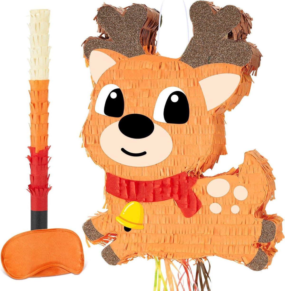 WERNNSAI Christmas Reindeer Pinata - Christmas Elk Decorations Xmas Reindeer Party Games for Kids
