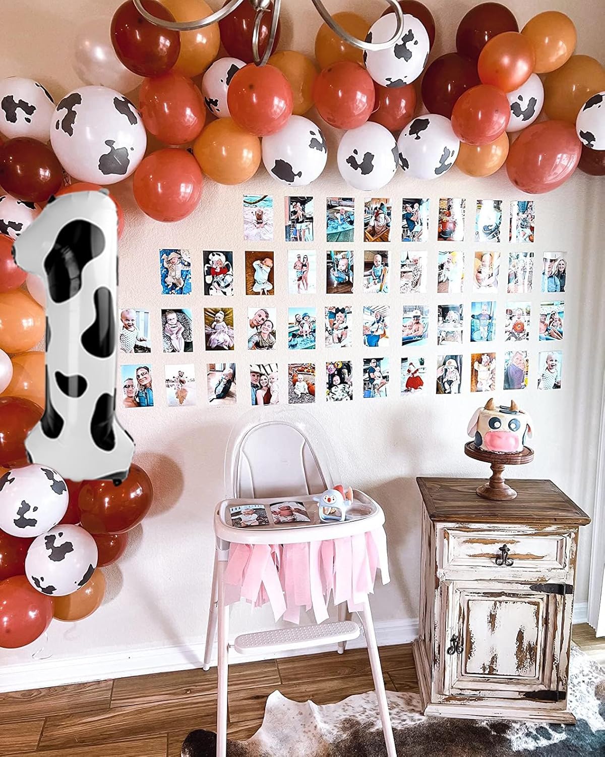 Cow Print Number 1 Balloon 40 inch, Number 1 Birthday Balloon for Boy Girl, Cow Print Foil One