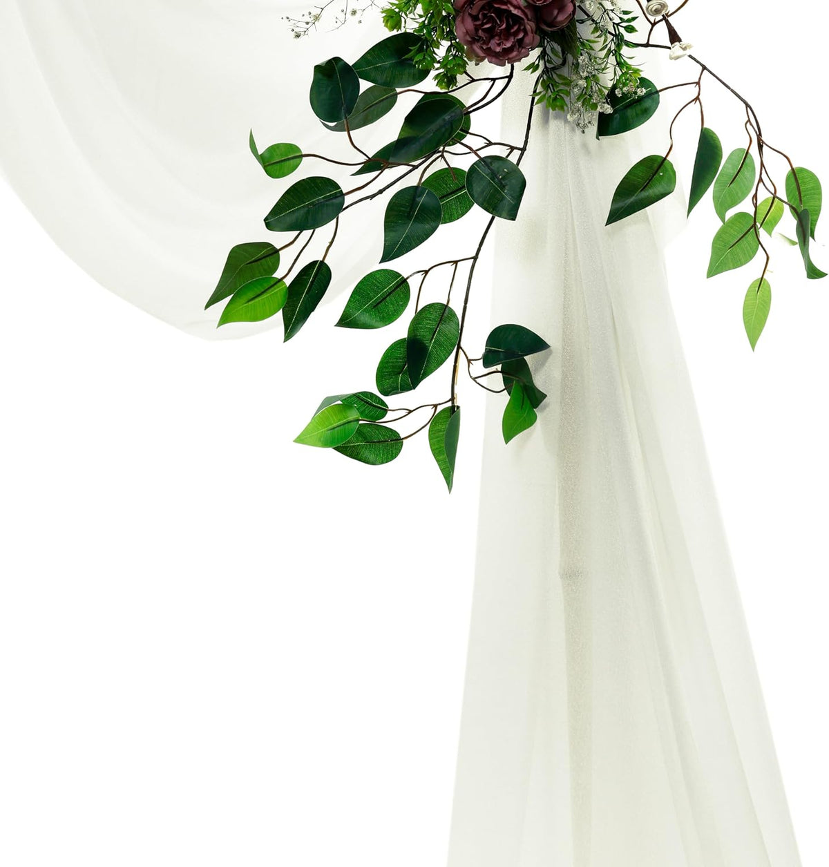 VDS Pack of 1 Panel (30 Inch X 100 Feet) Wedding Arch Draping Fabric Sheer Chiffon Fabric Drapery
