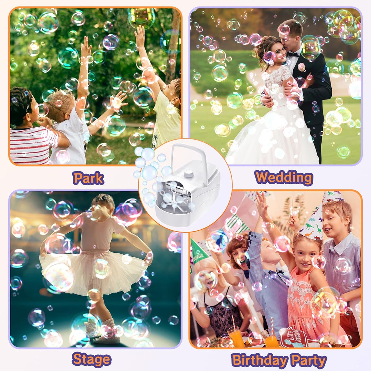 Bubble Machine, Automatic 18000+ Per Minute Big Bubbles Blower Maker for Kids Toddlers with 2