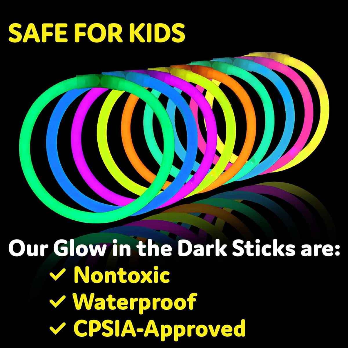 PartySticks Glow Sticks 800 pack - 8 Inch Glow in The Dark Light Up Sticks Party Favors, Glow Party