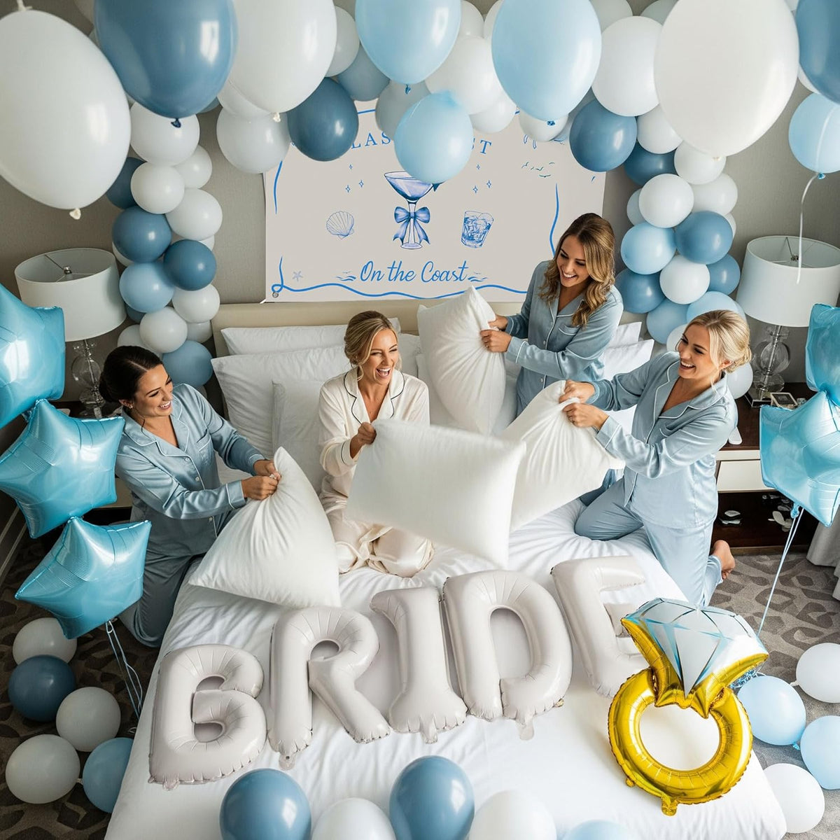 Last Toast on the Coast Bachelorette Decorations Blue bridal shower Blue Balloon Garland Kit with