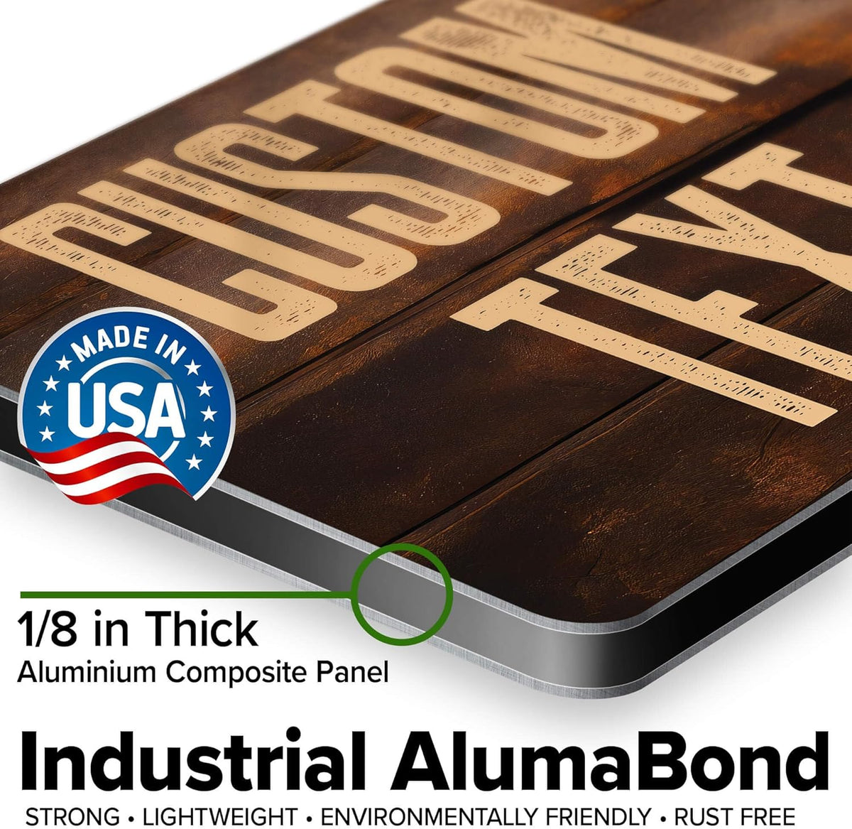 Custom Sign, Custom Street Sign, 11 Font Colors, 13 Font Styles, 4 Hole Options, 22 Sizes, 7x10