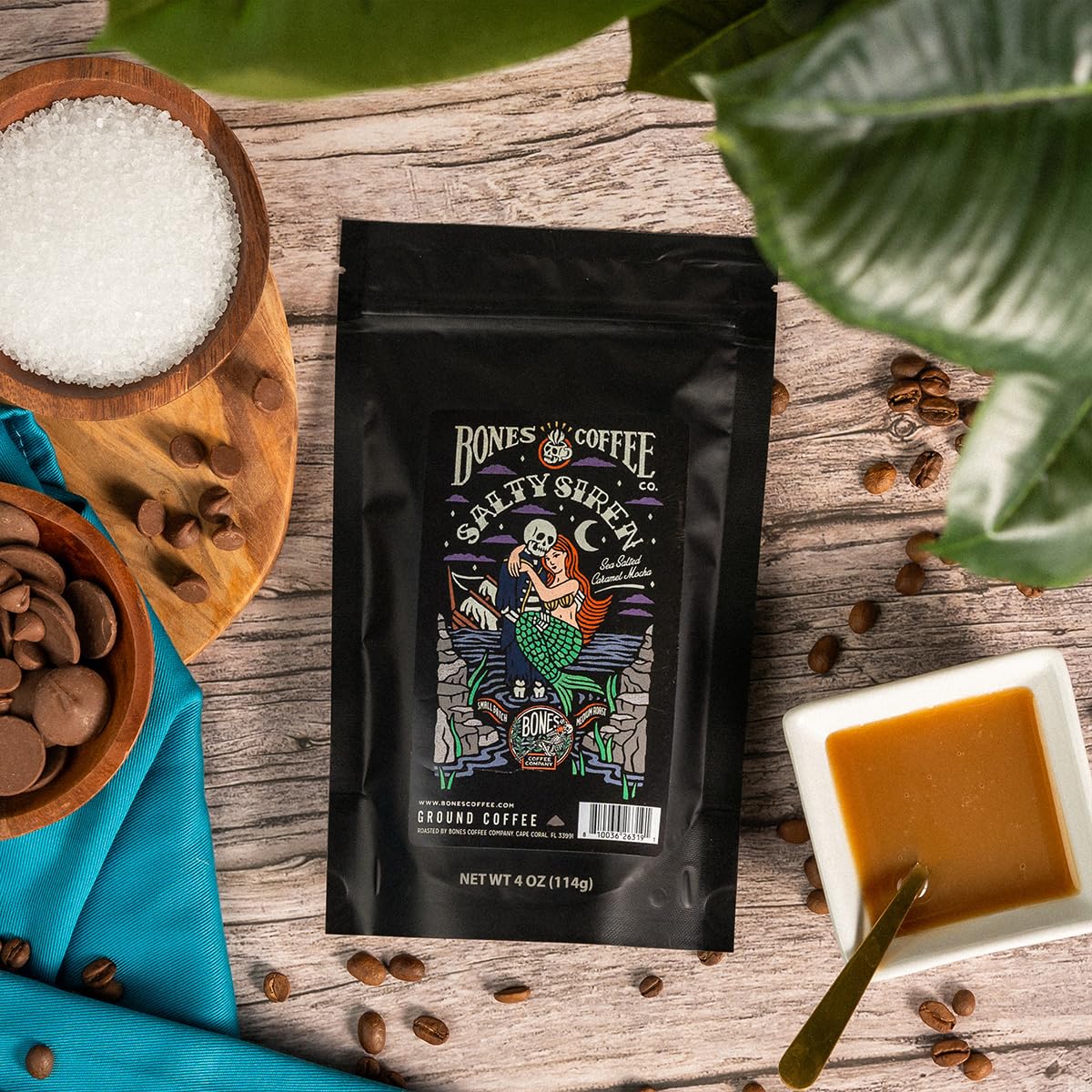 Bones Coffee Company Favorite Flavors Sample Pack Box Set with Specialty Coffee Mug, 5 Assorted