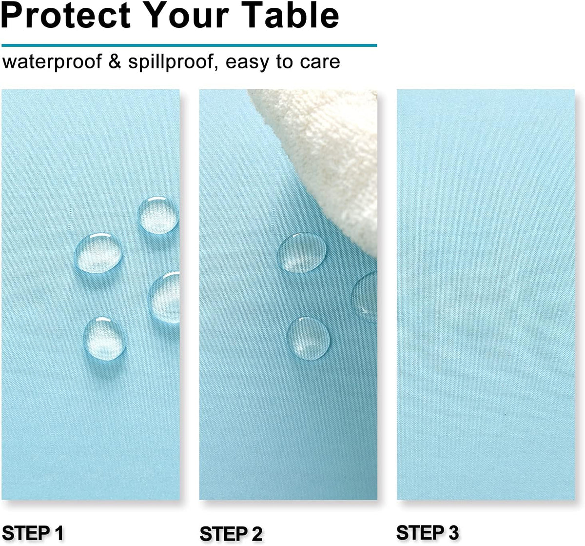 Hiasan Waterproof Tablecloth Rectangle - Washable Fabric Table Cloth for Dining Room Kitchen