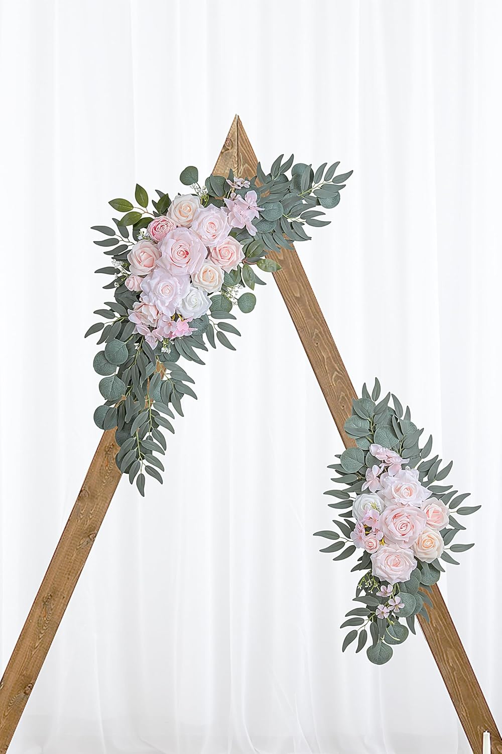 Pink Wedding Arch Flowers Set of 2 for Wedding Welcome Signs, Artificial Wedding Flowers for