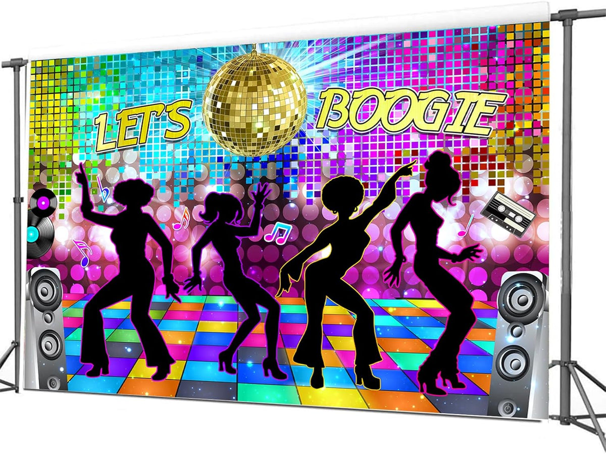 Dance Party Backdrop Retro 80s 90s Theme Stage Dance Ball Music Birthday Party Decoration DJ