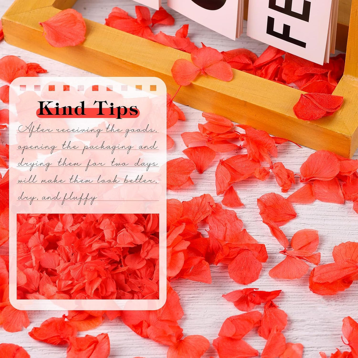 2500 PCS Red Hydrangea Petals 100% Natural Real Flower Petals for Wedding Aisle, Flower Girl