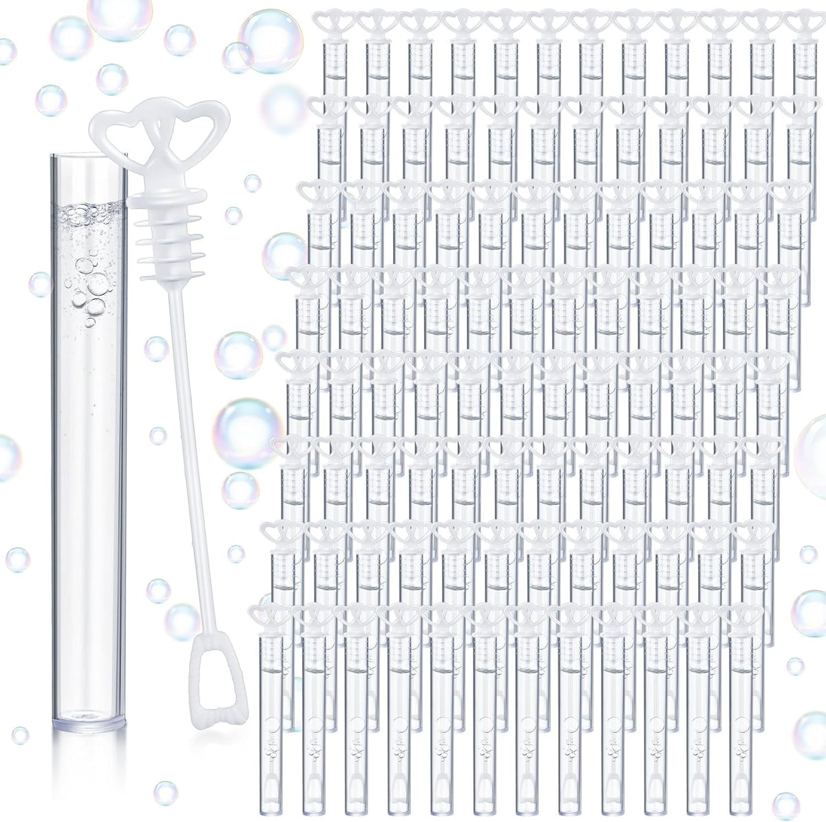 150 Pcs Bubble Wands Bulk for Wedding Party Mini Heart Wand with Bubble Solution for Wedding Bridal