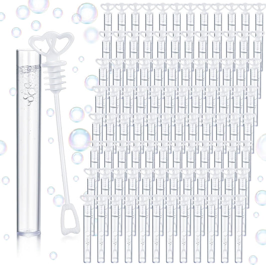 150 Pcs Bubble Wands Bulk for Wedding Party Mini Heart Wand with Bubble Solution for Wedding Bridal