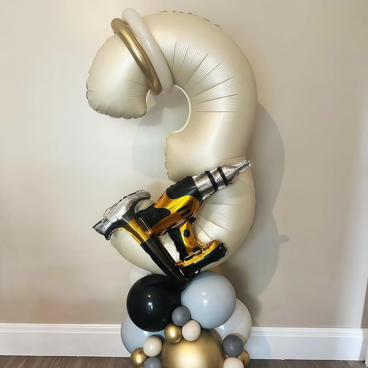 Cream 6 Balloon Number 40 Inch Cream White Number 6 Balloon Helium Mylar 6 Balloon for Birthday