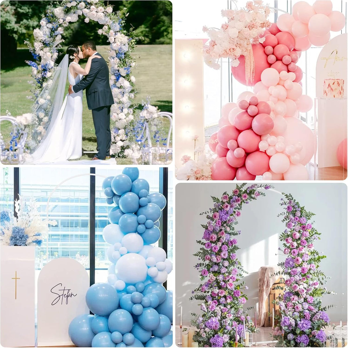 Putros Metal Arch Backdrop Stand 7.2FT White Wedding Backdrop Stand Square Arch Frame for Birthday