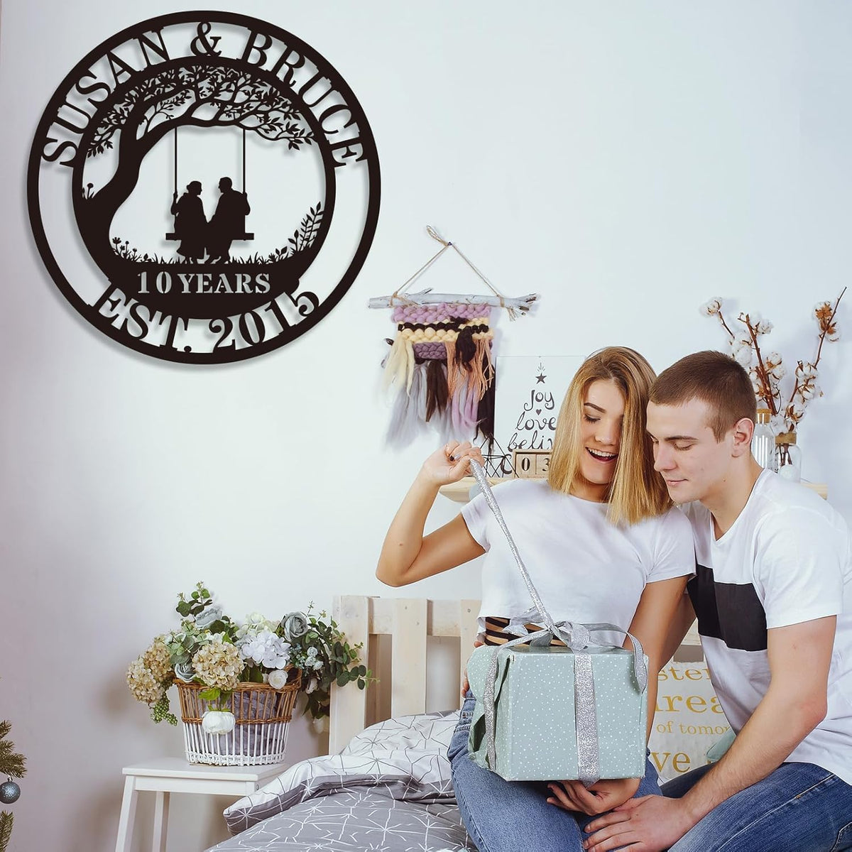 Personalized Wedding Anniversary Sign Gifts,Custom 50th 40th 65th 60th 25th 20th 10th 5th 70th