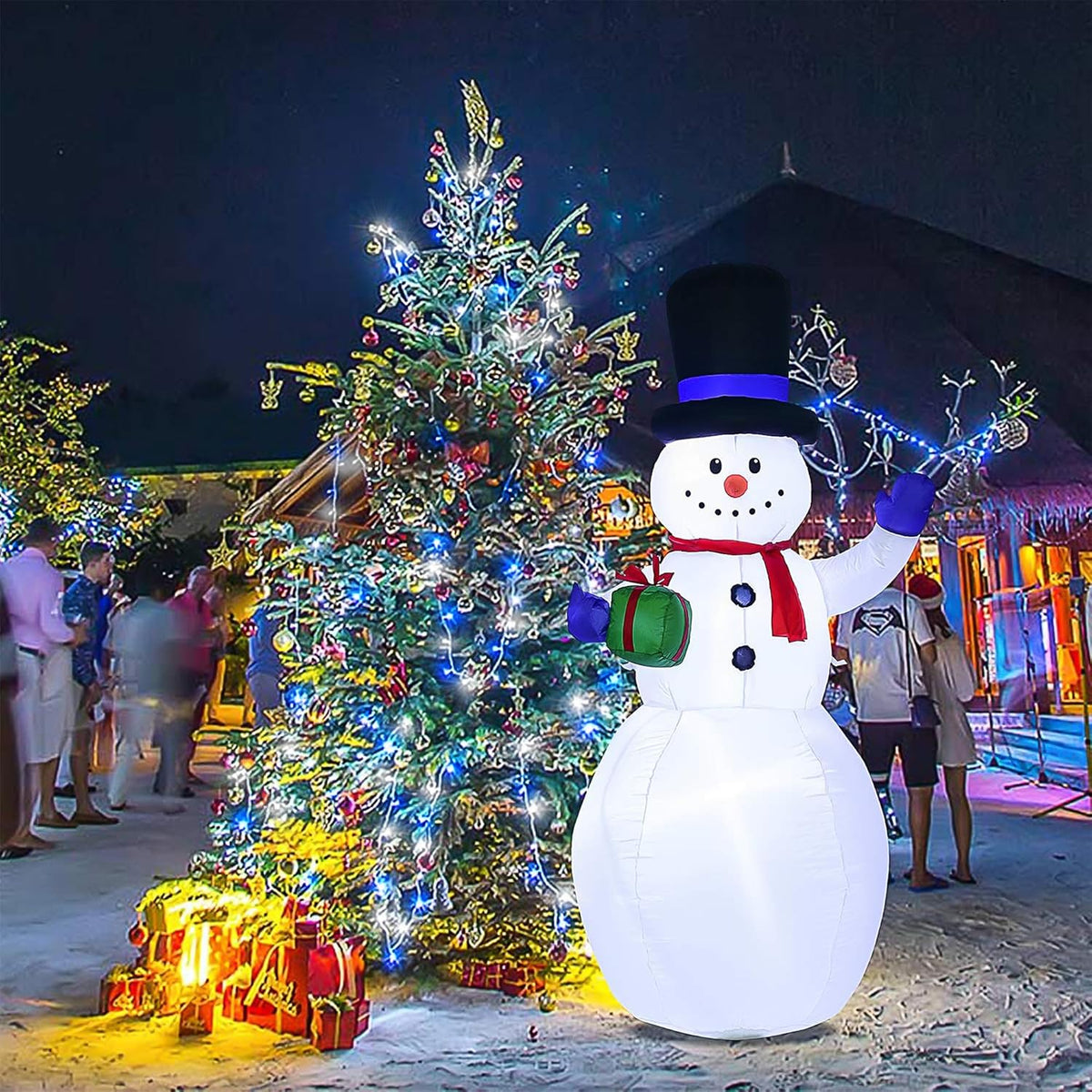 JMEXSUSS 500 LED Blue and White Christmas Lights, 8 Modes 163ft String Lights Plug in with Remote
