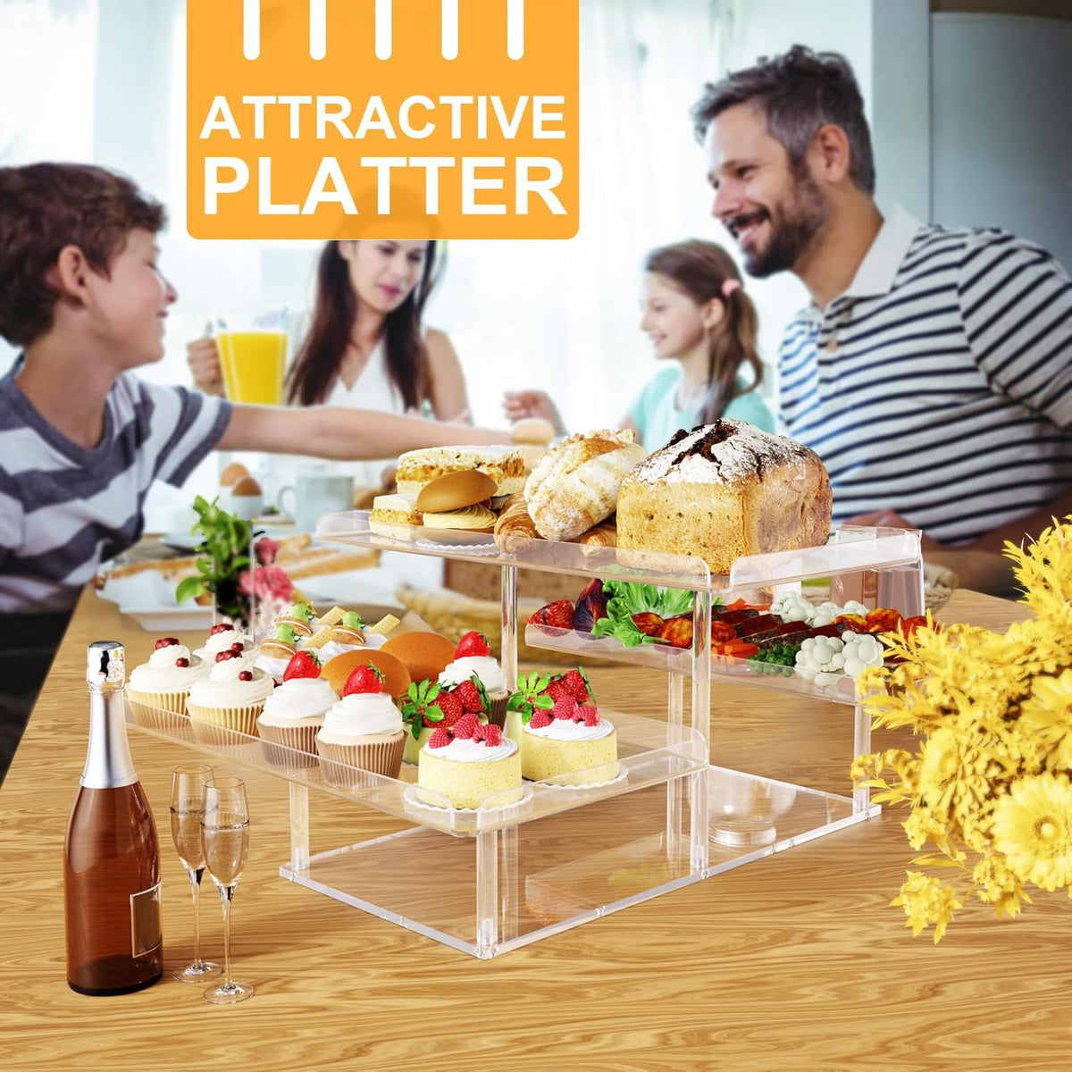Upgraded Dessert Table Display Set, Acrylic Cupcake Buffet Dessert Risers Stands, Tier Serving