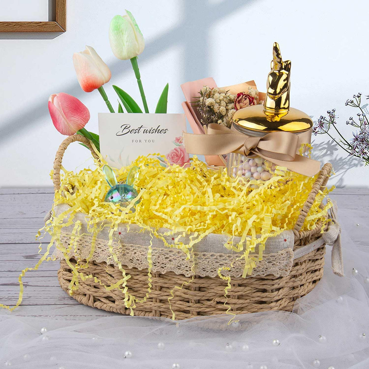 Caleihd Crinkle Cut Paper Grass Cushion Paper Streamer for Christmas Wedding Birthday Bridesmaid