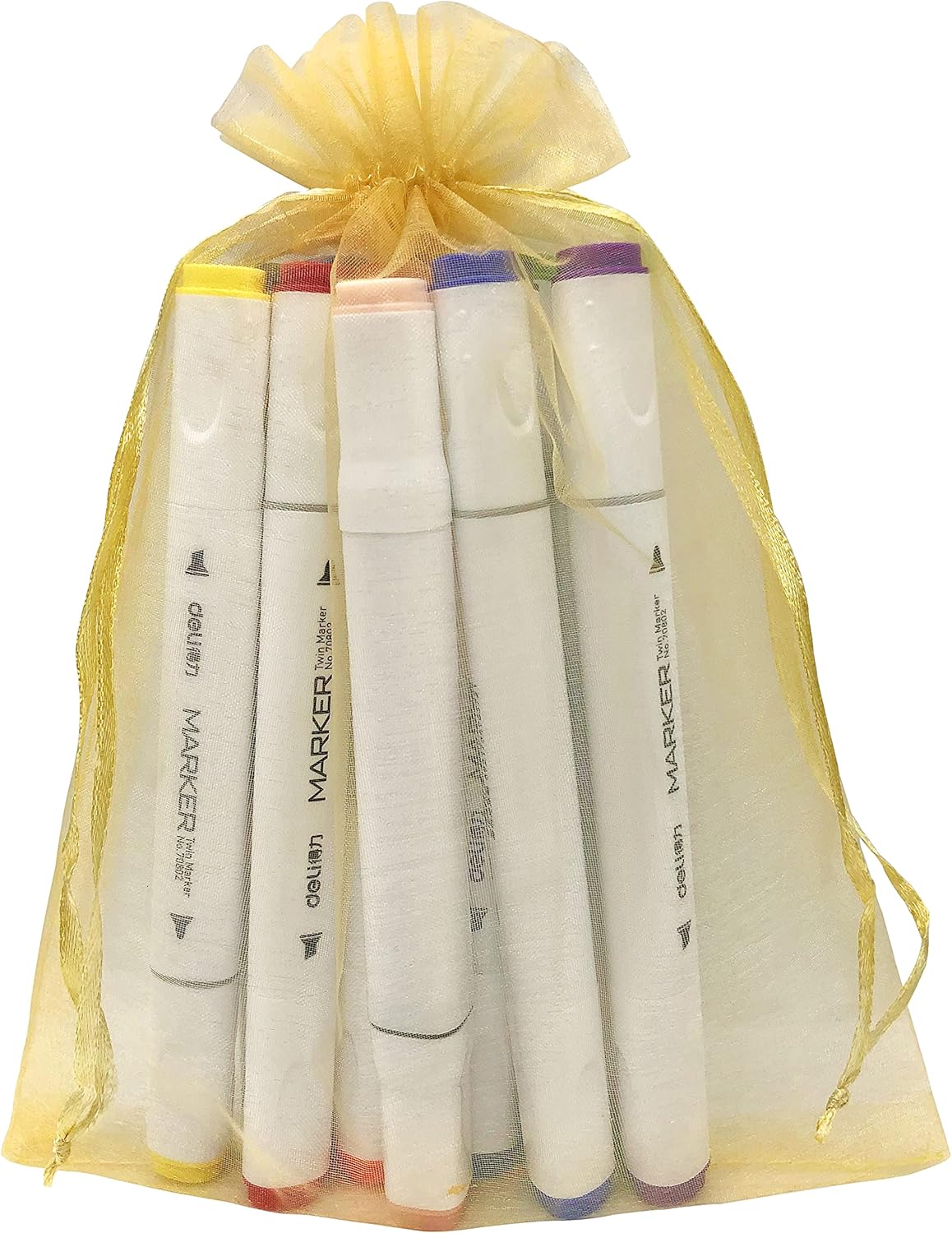 100pcs Gold Organza Gift Bags 6x9 Inch Mesh Drawstring Pouch Jewelry Bags for Wedding, Party