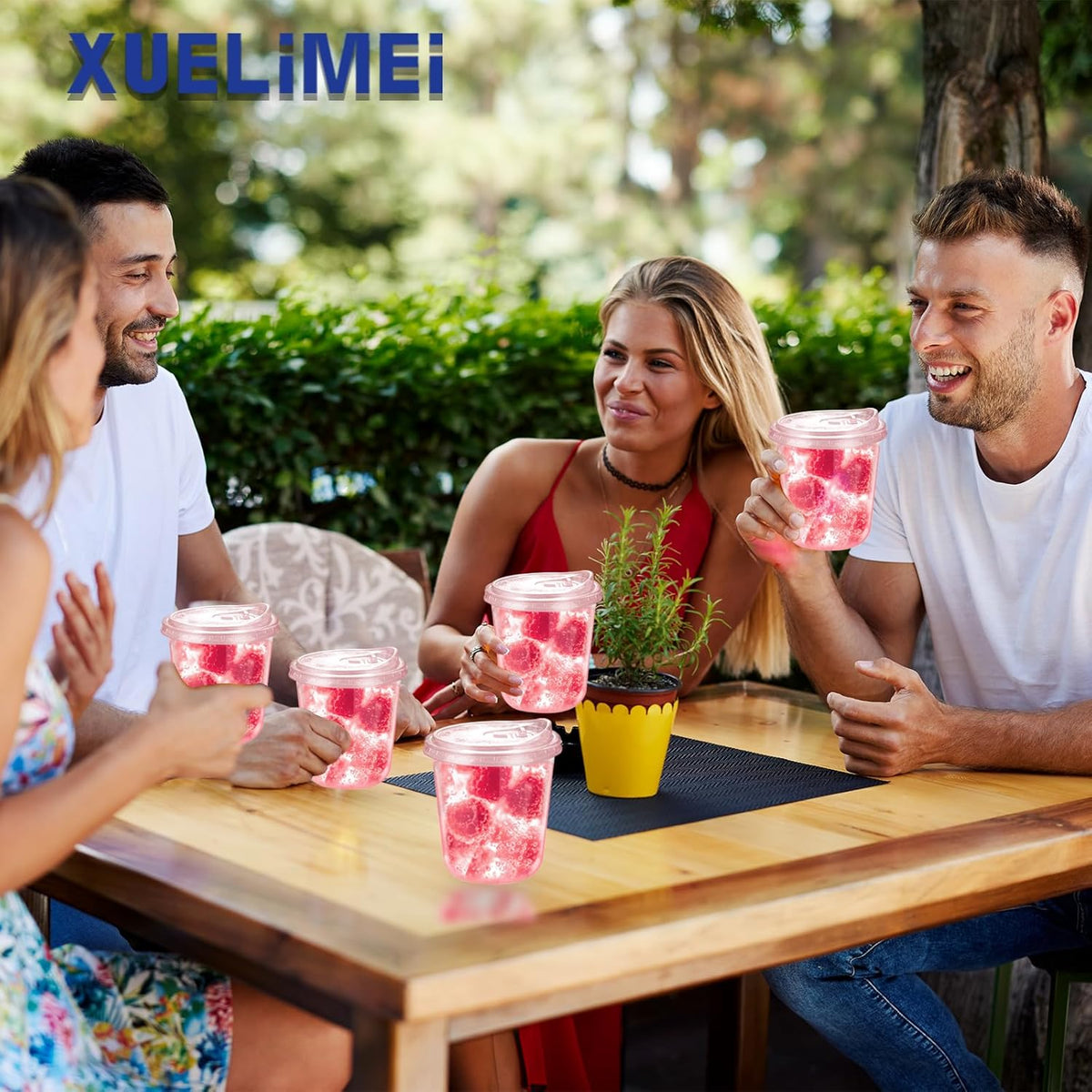 12oz Disposable Stemless Glasses With Strawless Sip Lids,PET Disposable Drinking Cups,Clear Plastic