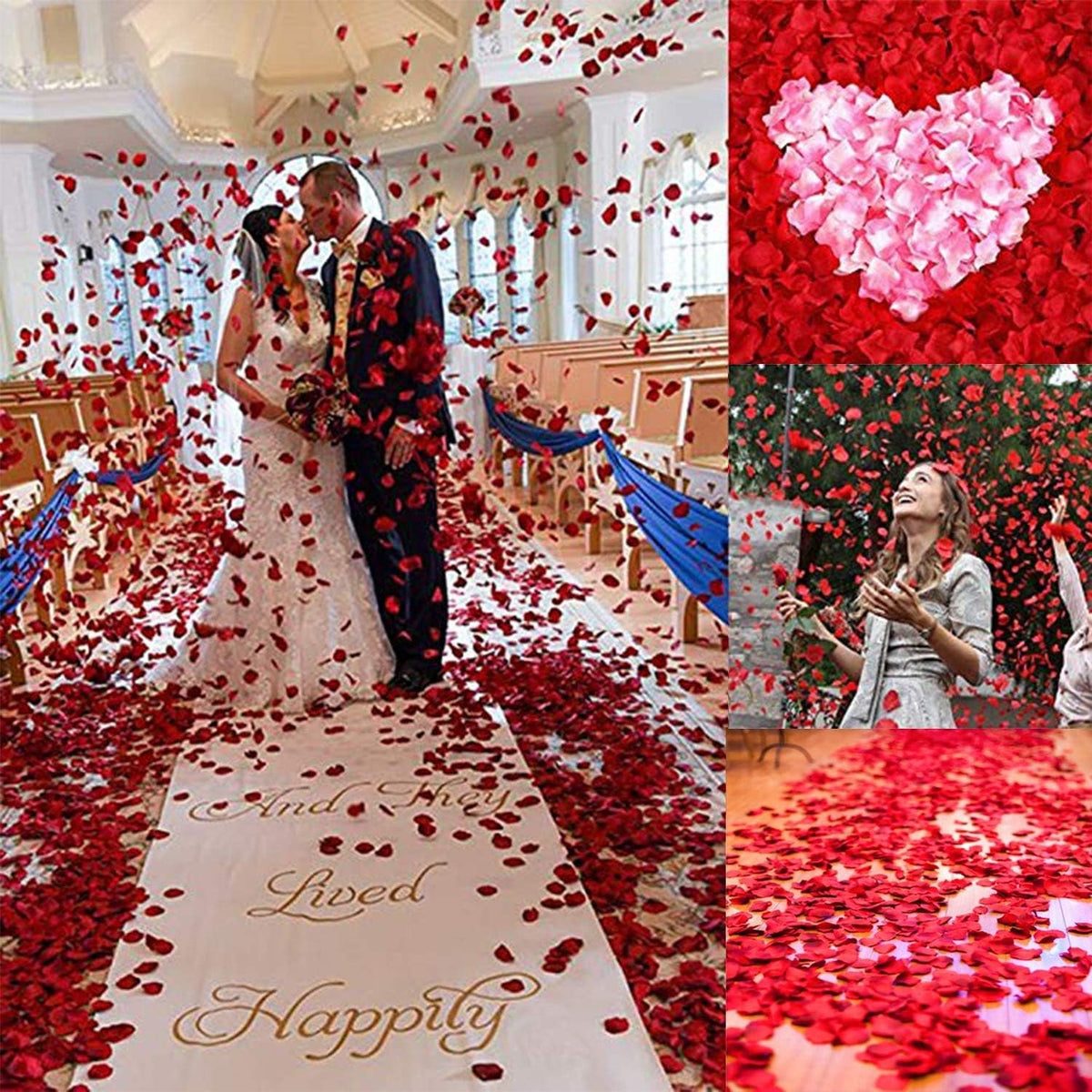 ocharzy 3000 PCS Red Rose Petals, Artificial Silk Flower Rose Petals, Fake Rose Petals for Wedding