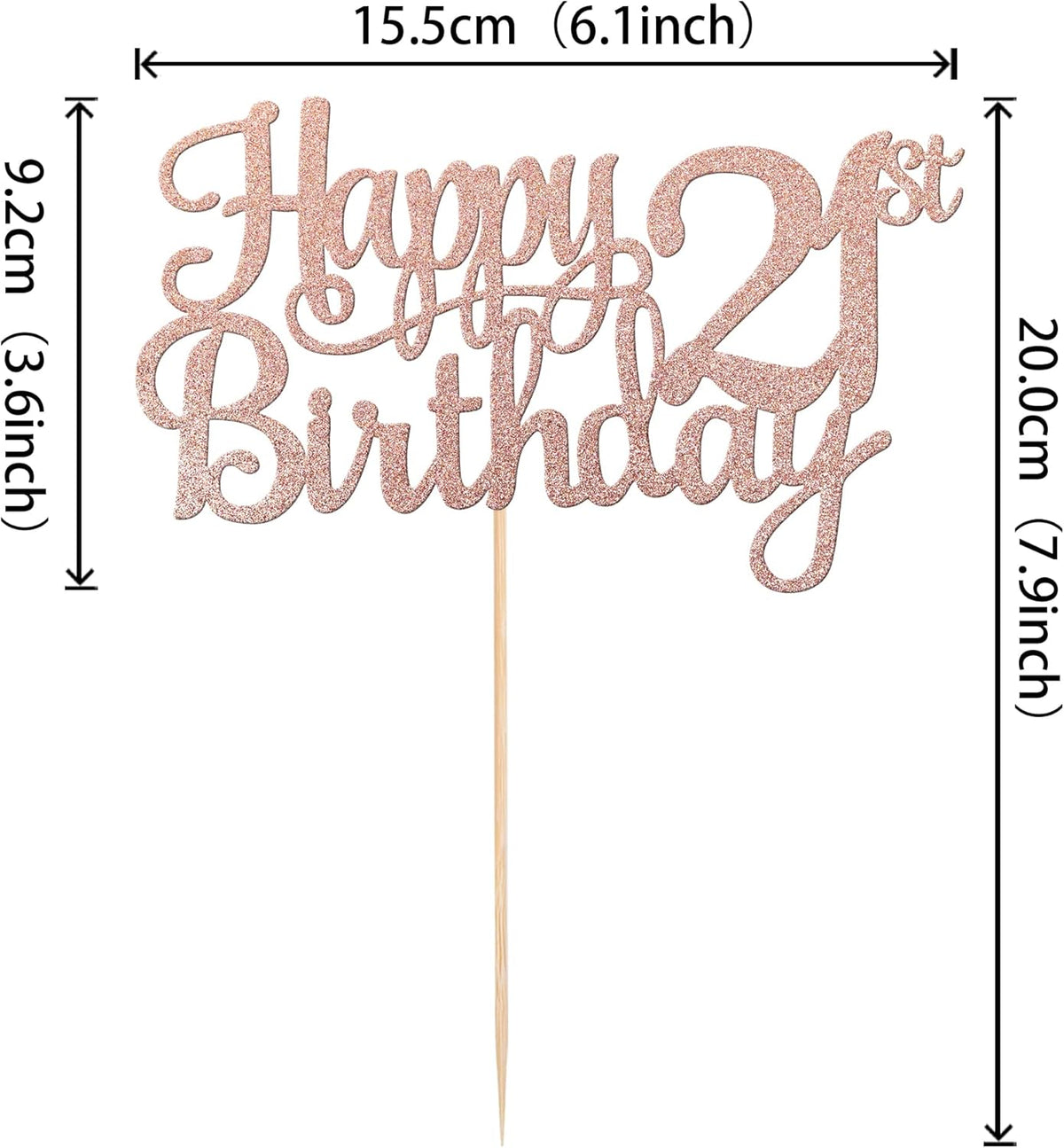1 PCS Happy 21st Birthday Cake Topper Glitter Cheers to 21 Years Cake Pick Number 21 Fabulous Cake