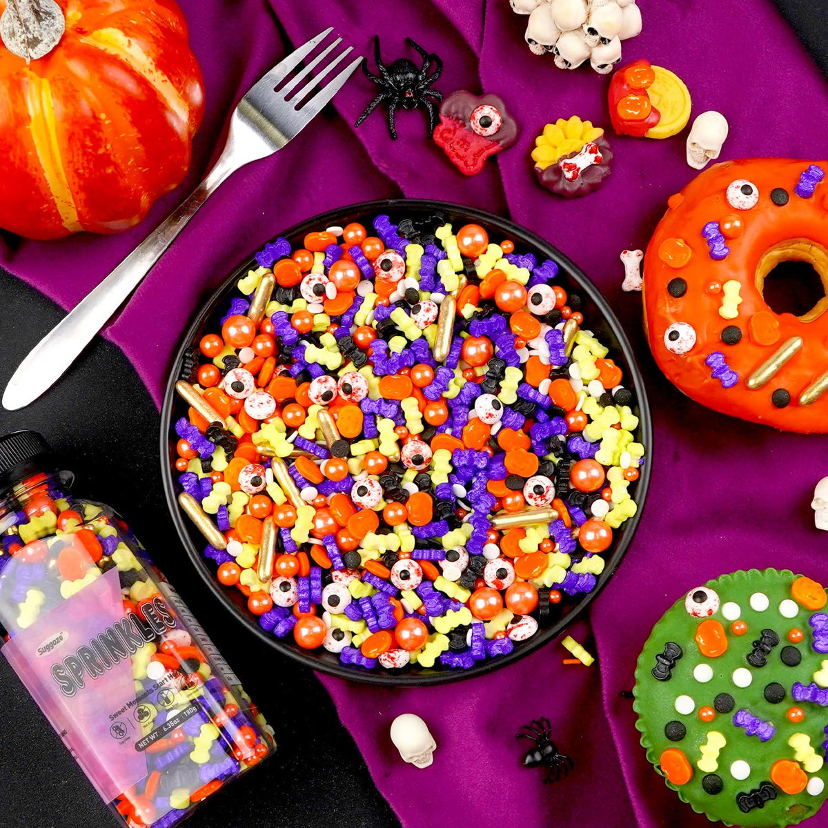 Halloween Sprinkles Mix, Sprinkles for Cake Decorating, Edible Halloween Candy, 180g/ 6.35oz