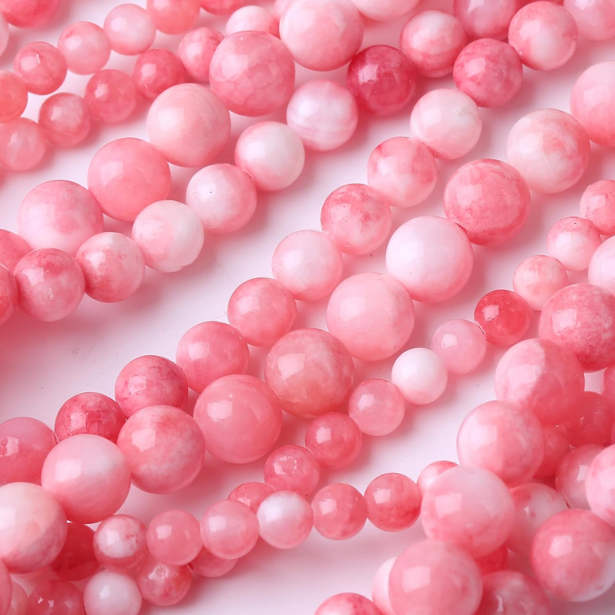 Pink Persian Jade Stone Beads Gemstone Round Crystal Energy Jade Beads Stone Beads for Jewelry