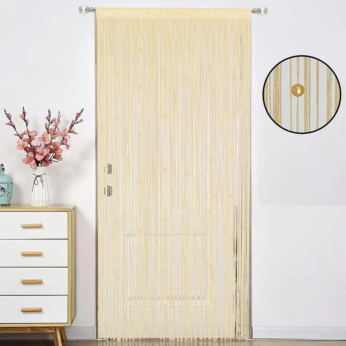 Beaded Curtain Beads Door String Curtains Ideal for Living Room Decor Wall Hanging Fringe Doorway