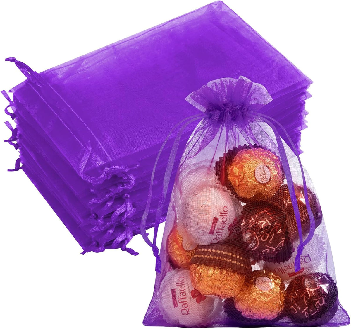 Organza Bags 5x7 In 50 Pcs Premium Organza Gift Bags Sachet Bags Jewelry Bags Drawstring for