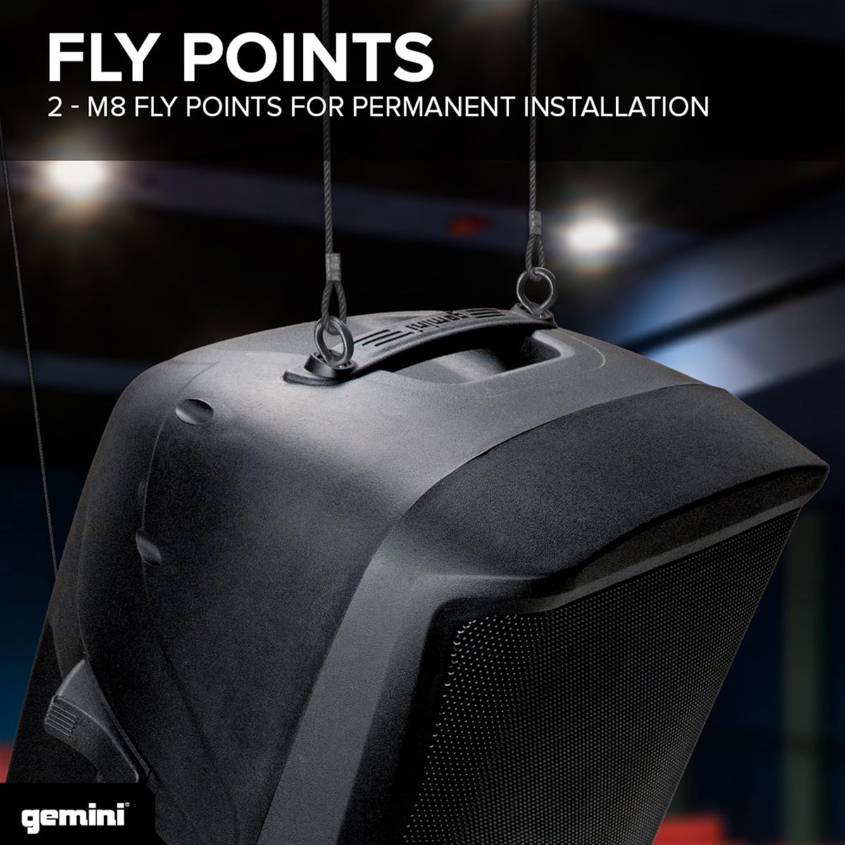 Gemini Sound AS-2115BT-LT Active 2000W Watt Party LED Light 15 Inch Woofer Powered Stage DJ Monitor