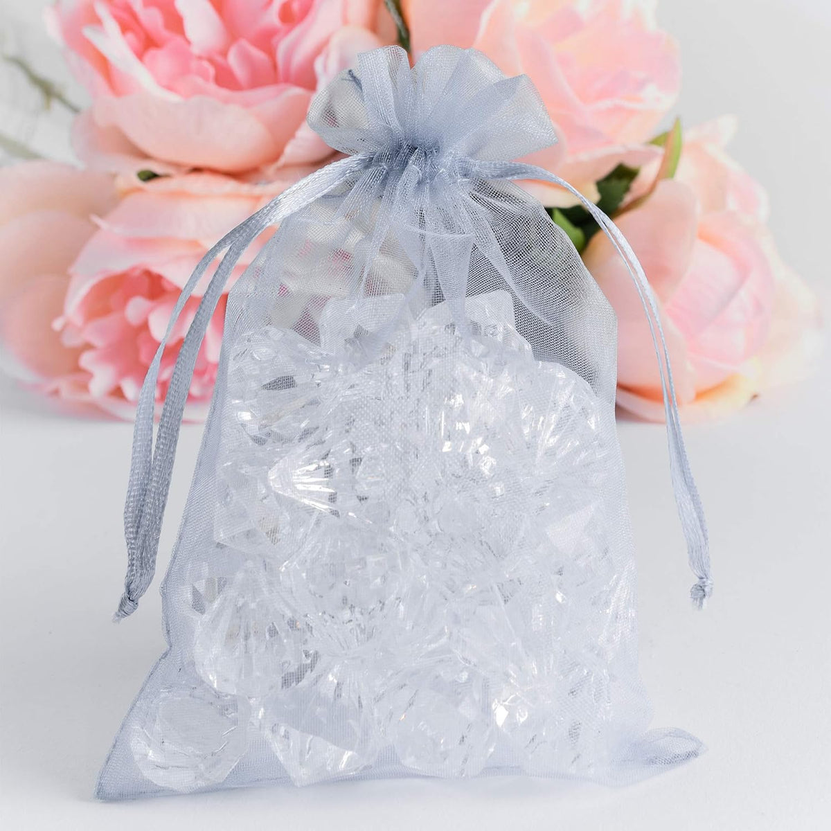 Super Z Outlet 100 Pack 5x7 Inch Mini Sheer Drawstring Organza Transparent Bags Jewelry Sack