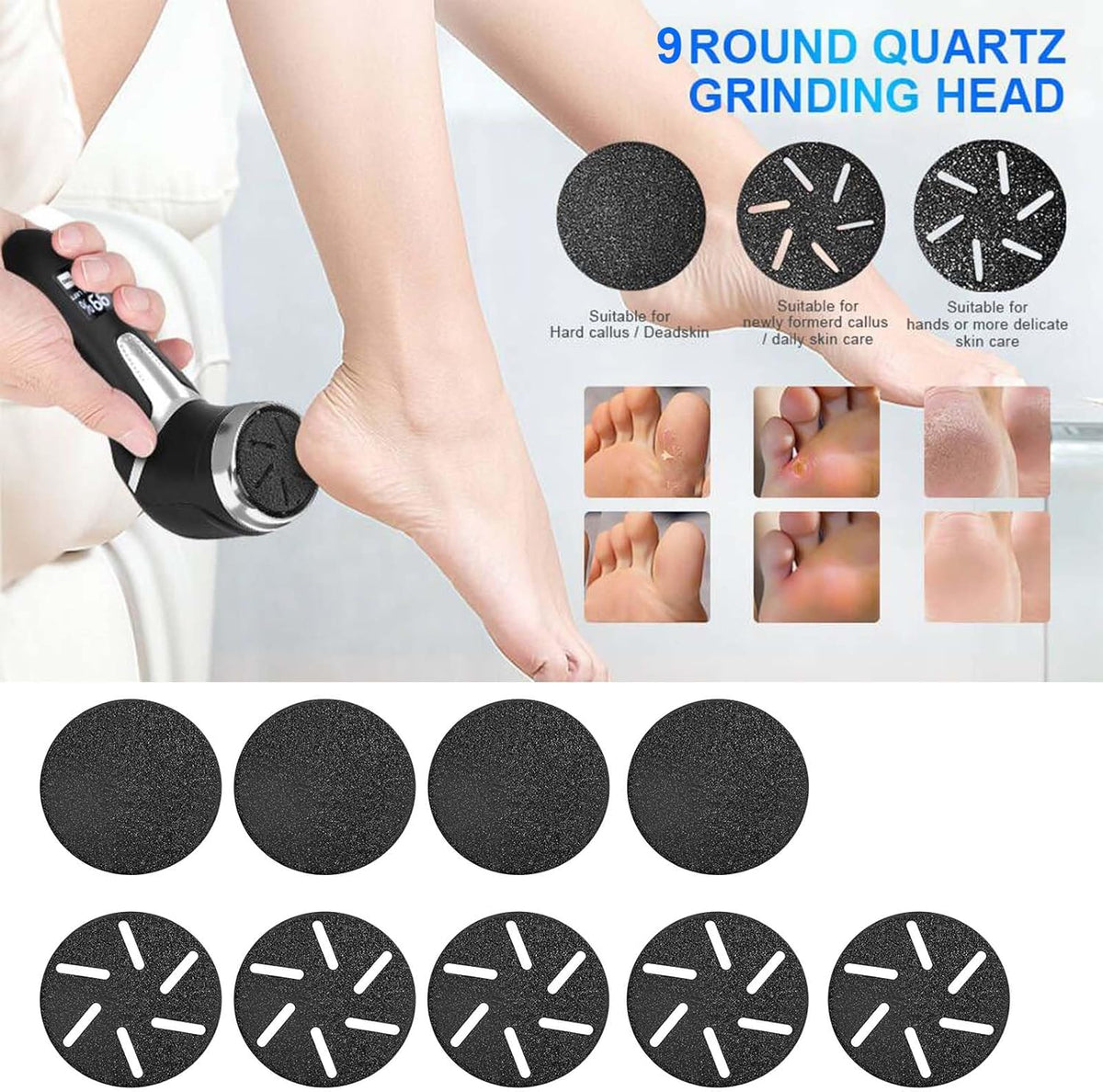 Electric Callus Remover for Feet (with Dander Vacuum), Portable Pedicure Kit Foot File Callus