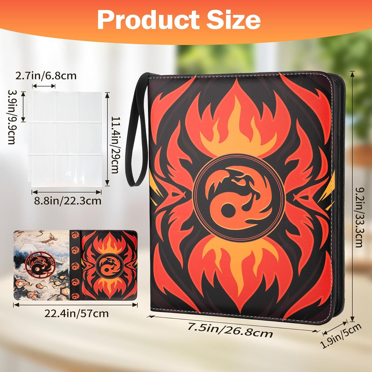 9 Pocket Card Binder for MTG/YGO/PTCG/Game Cards, Holds 900 Cards,Premium Card Collector Book for