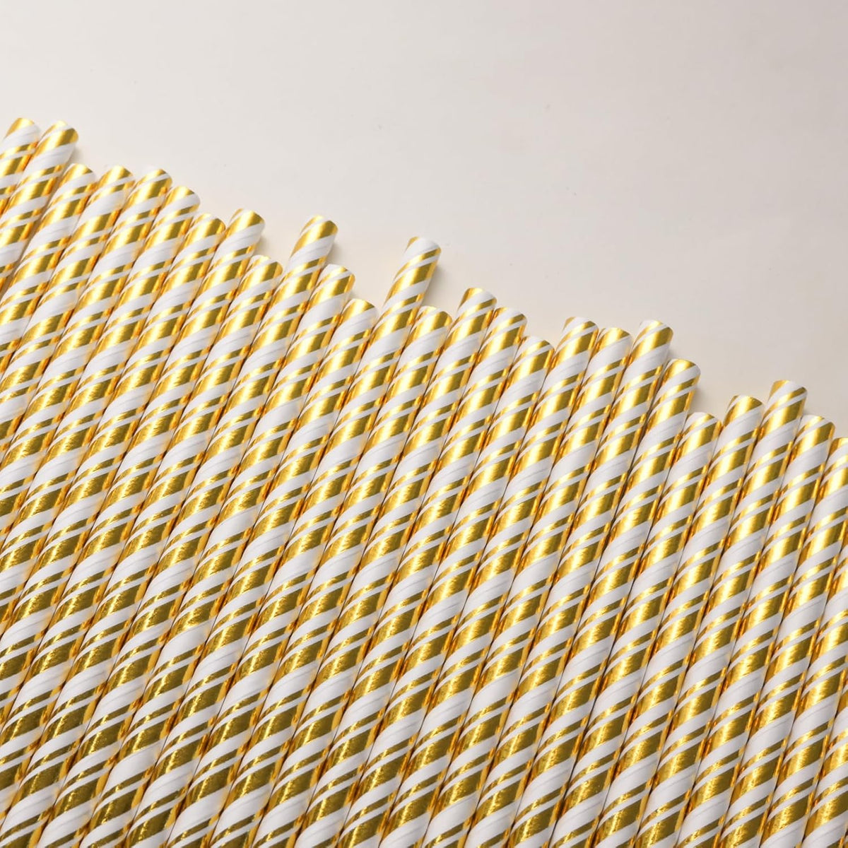 Gold Straws Disposable Cocktail Drinking Paper Straws for Party, Wedding, Baby Shower, Birthday
