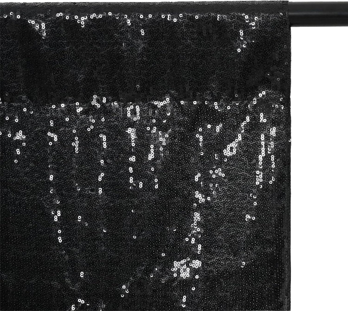 Eternal Beauty Black Thick Sequin Backdrop, 10x10 Ft Halloween Glitter Background Curtains for