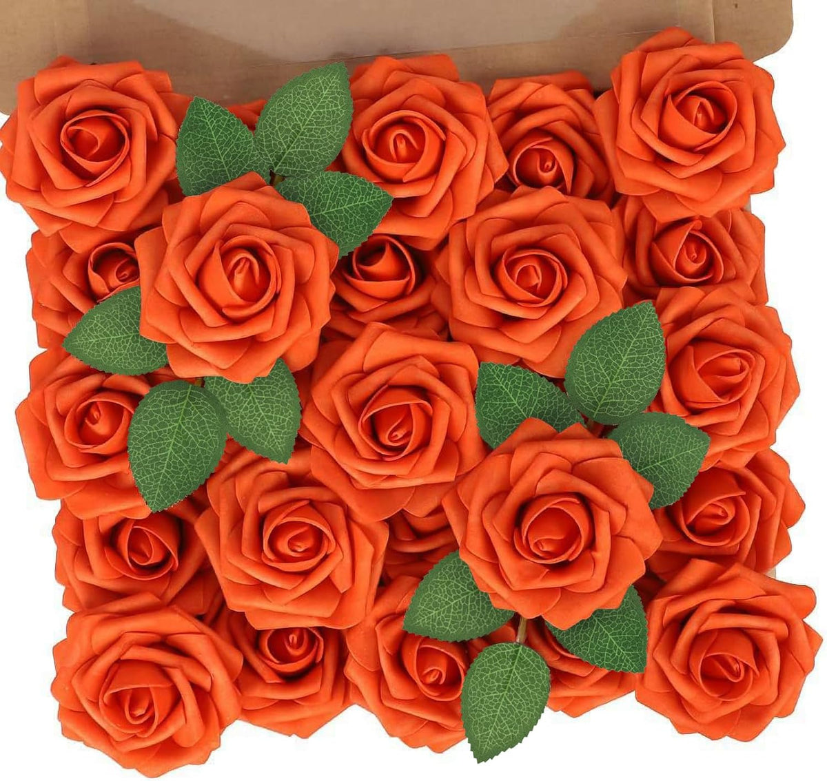 N&T NIETING Artificial Flowers, Fake Flowers Burnt Orange Roses Perfect for DIY Wedding Bridal