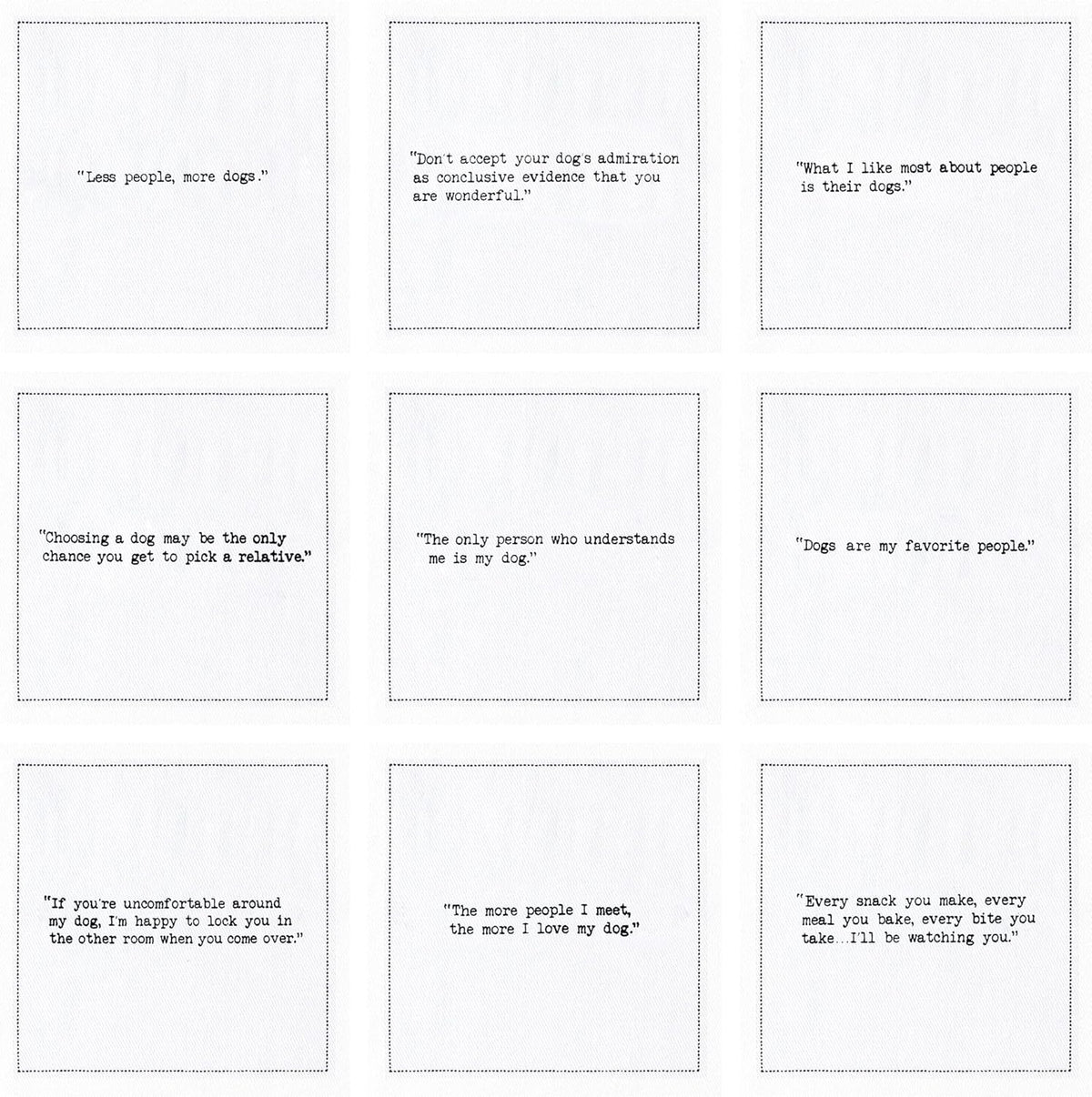 FIVE STAR NAPKINS Dog Quotes, White Cotton Cocktail Napkins, Beverage Napkins, Bar Napkins, Cloth