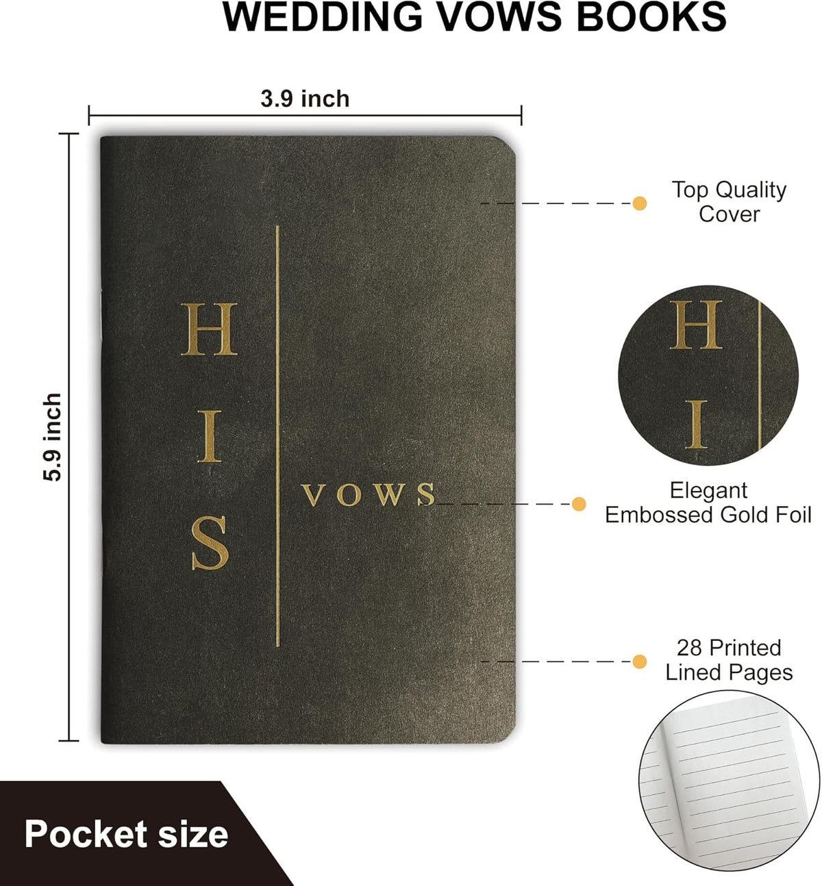 Wedding Vow Books His and Hers, Wedding Registry Gifts Ideas for Bride & Groom,Wedding Essentials