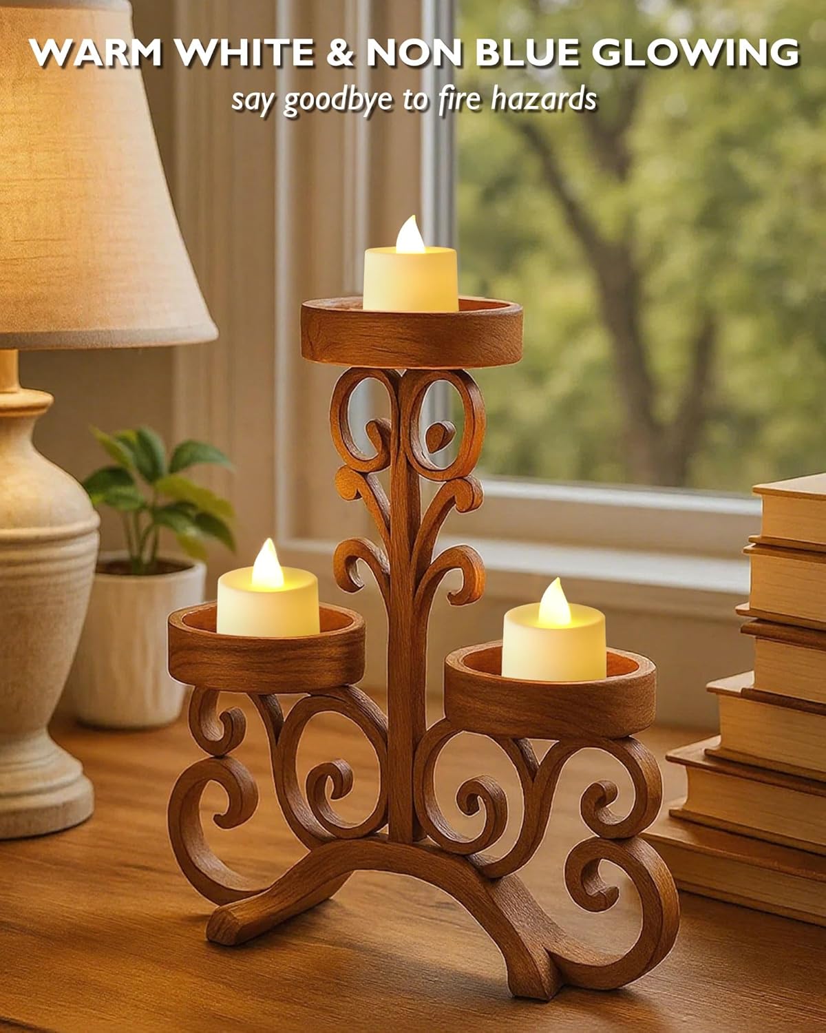 Amagic 24 Pack LED Tea Lights, Flameless Votive Candles, Lasting Electric Fake Small Candles