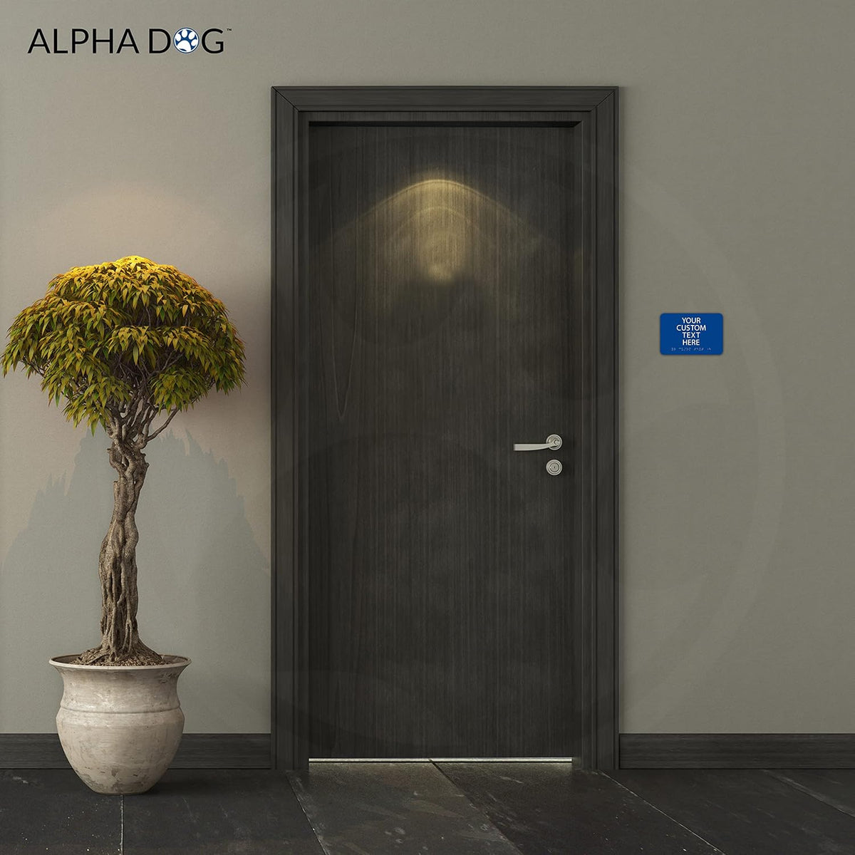 ALPHA DOG ADA SIGNS Custom ADA Compliant Braille Sign, 6"x9" Room Identification Plaque, Tactile