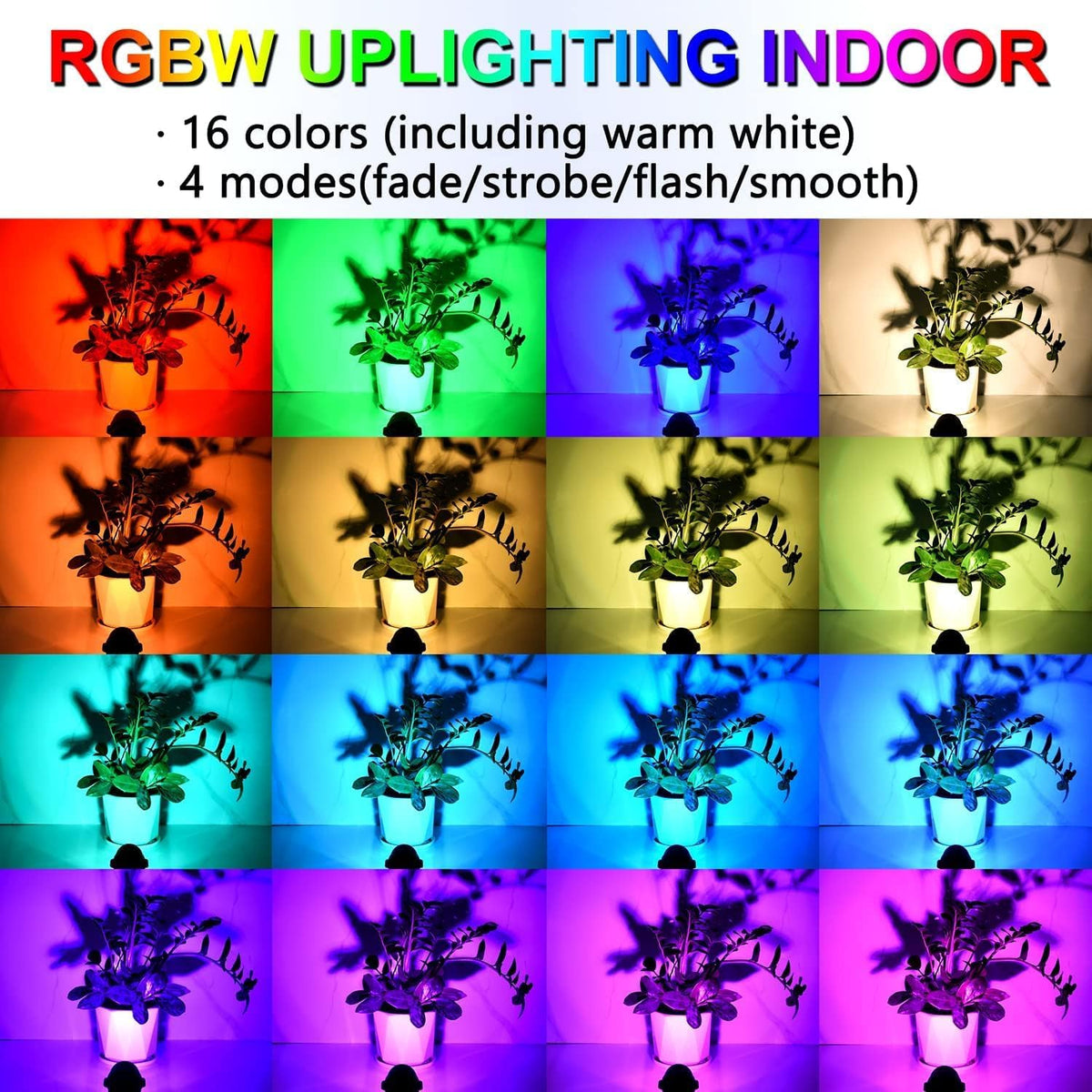 Spot Lights Indoor, 5W RGBW Uplighting 16 Color Changing Up Lights Indoor with Remote Control