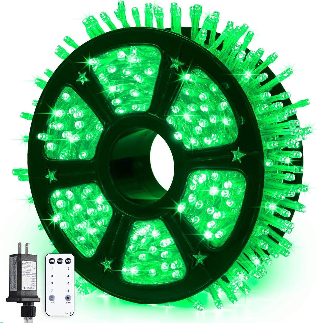 JMEXSUSS 600 LED Green Lights for Halloween Decorations, 168 Ft Green Christmas String Lights