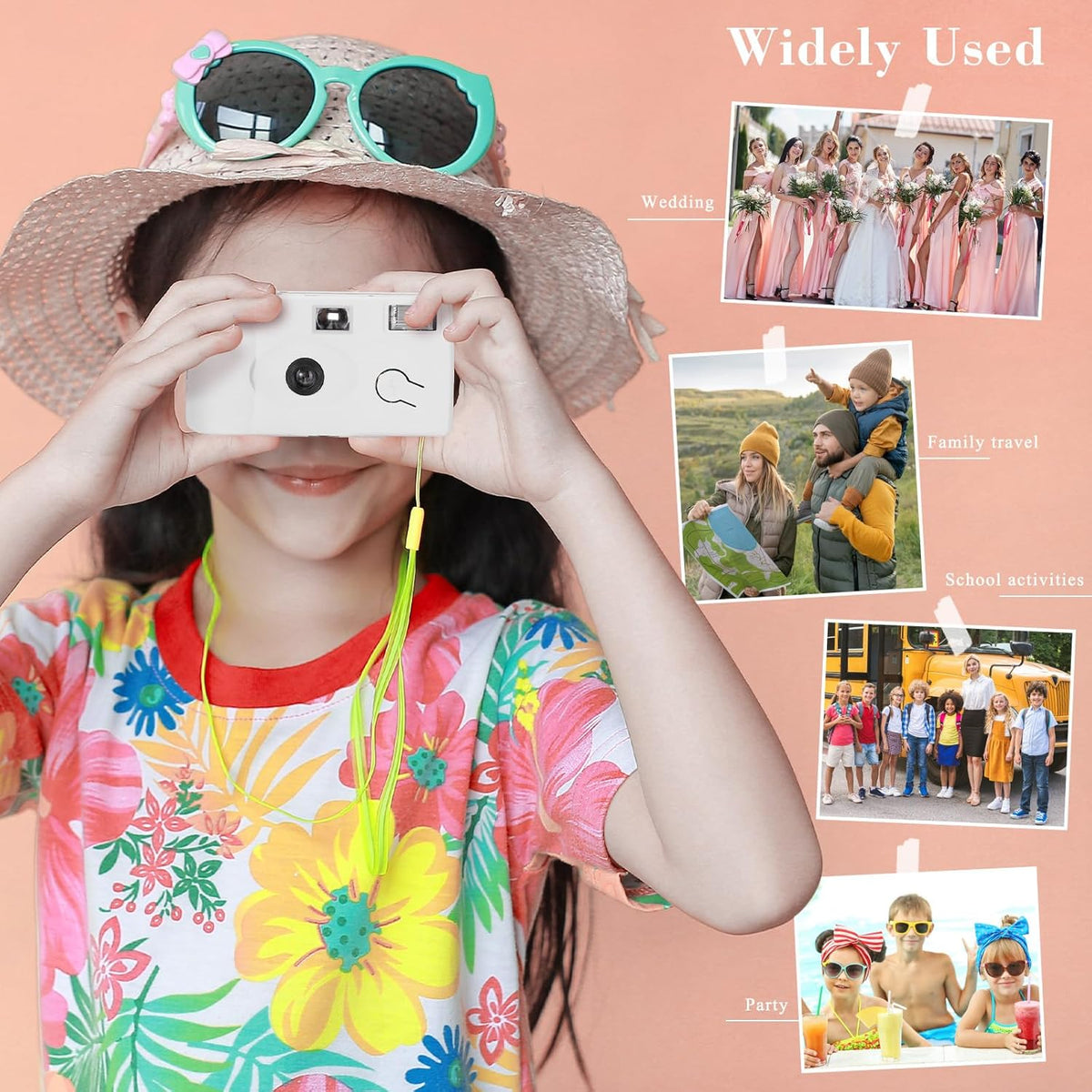 LEIFIDE 8 Pcs Disposable Camera Bulk for Wedding Single Use One Time 35mm Camera with Flash Color