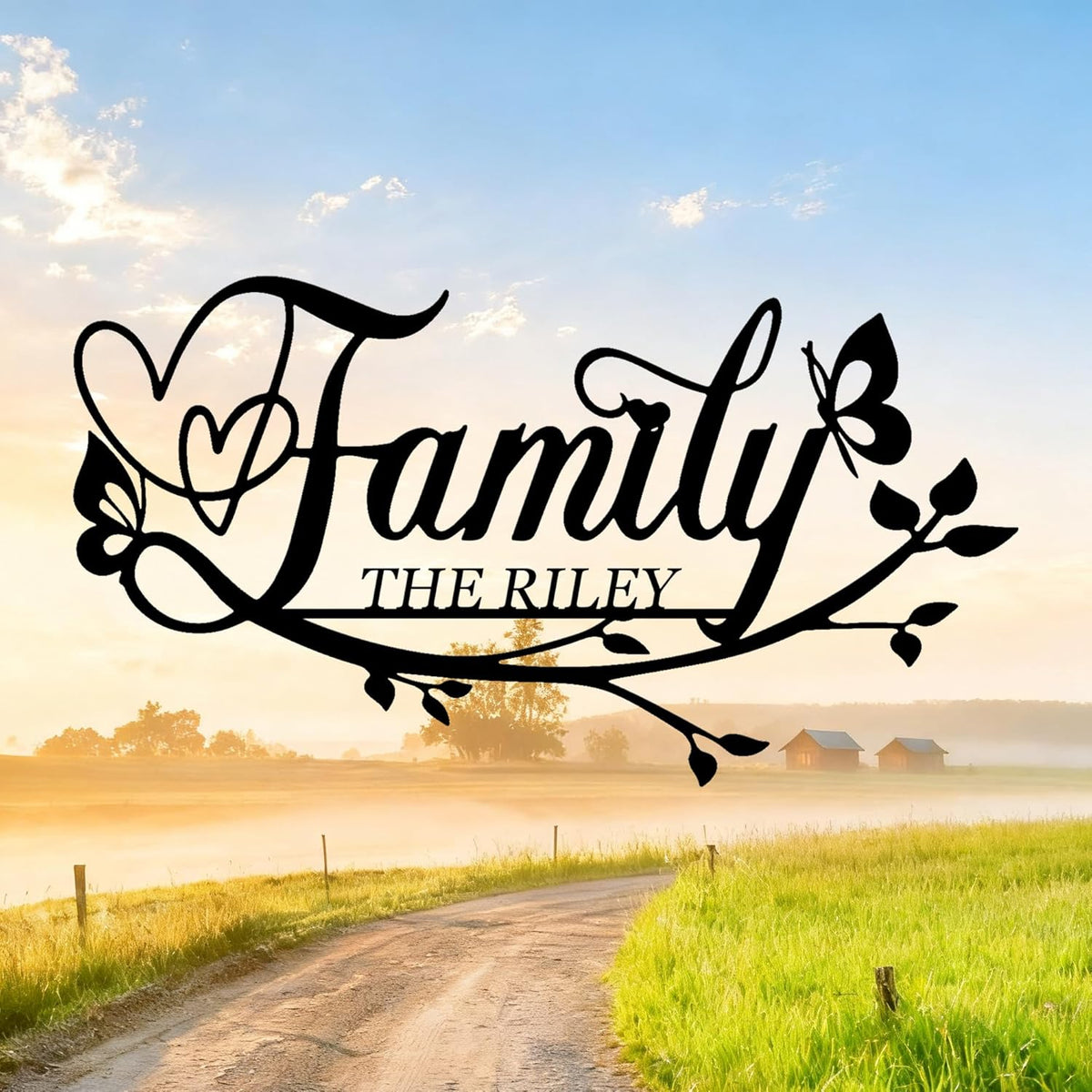 Personalized Family Last Name Signs, Custom Signs Outdoor Metal, Monogram Metal Sign Wall Art For