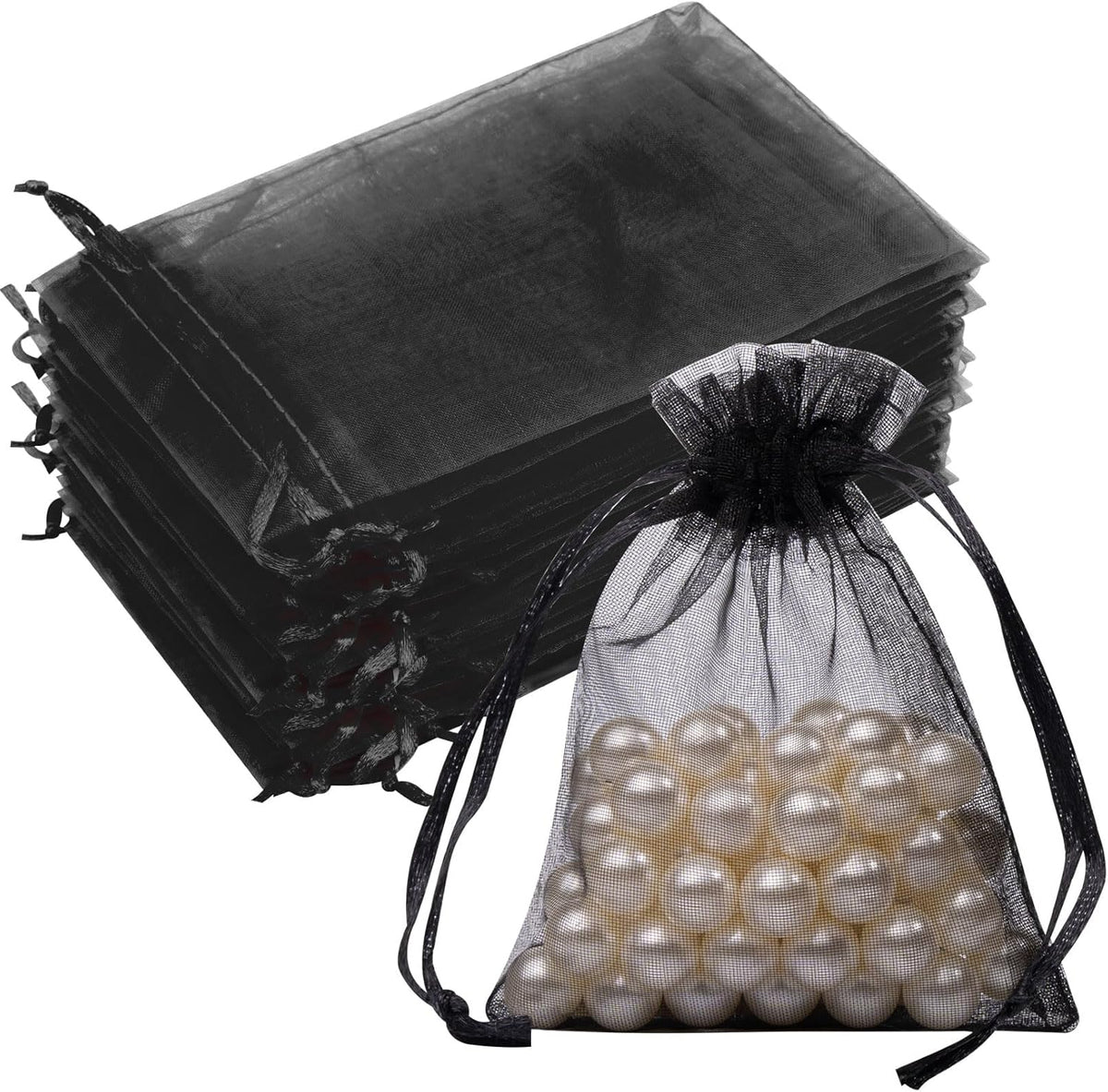 50 Pcs Organza Bags 3x4 Inch, Small Mesh Bags Drawstring Gift Pouches for Jewelry Candy Party Favor