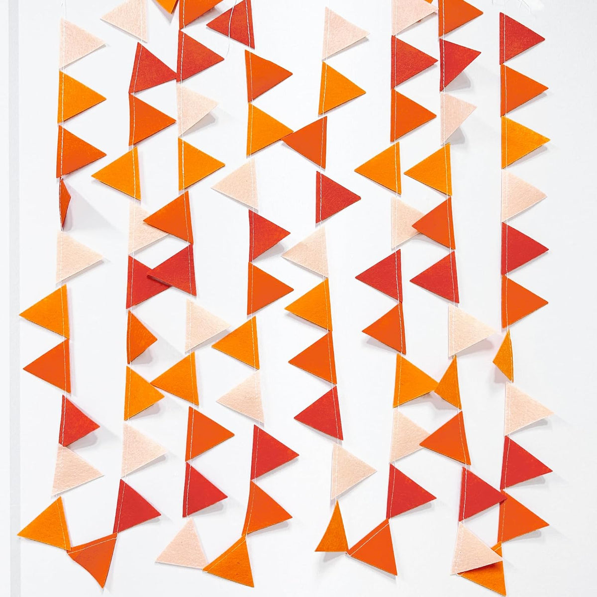 Orange Party Decorations - Ombre Felt Hanging Triangle Mini Bunting Pennant Banner Flag for