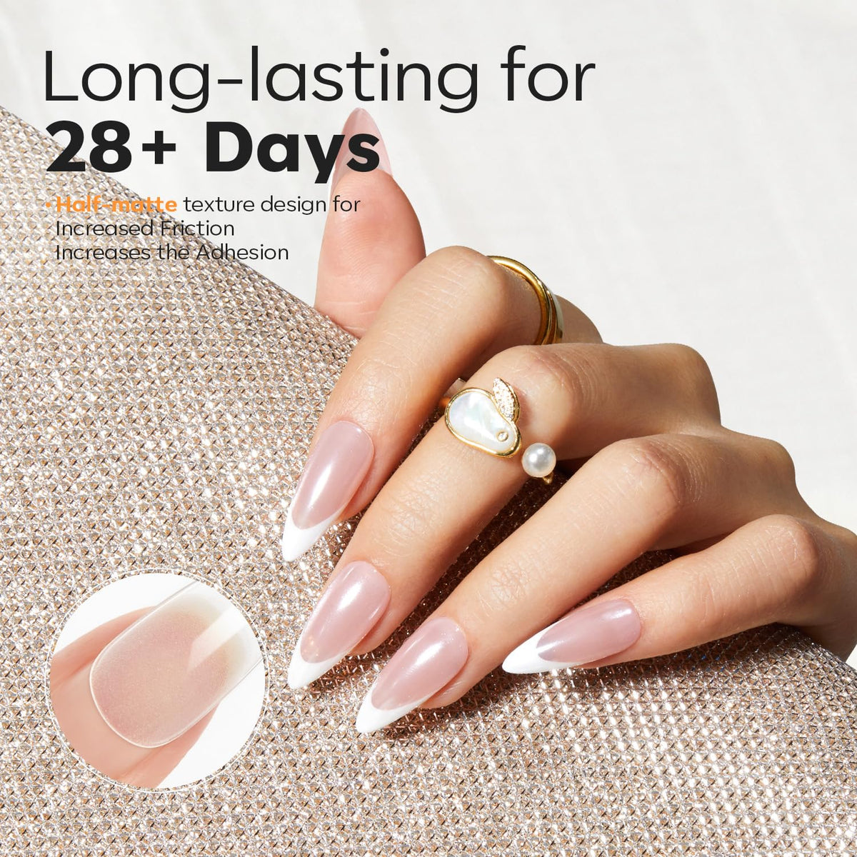 Modelones Medium Stiletto Fake Nail Tips - 510Pcs Gel Tips Pre-shaped Half Matte Full Cover Clear